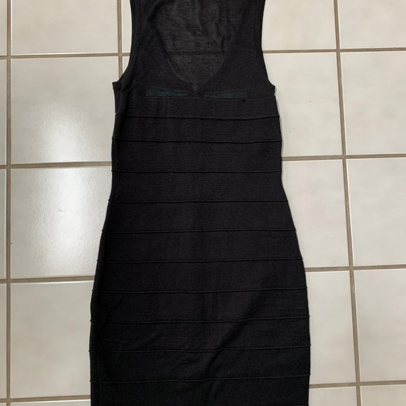 Black and Light Blue Short Dress w/ Zipper - Picture 2 of 2